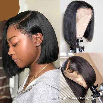 Short Bob Wigs Human Hair Vendor,Wholesale 13x4 Lace Frontal Virgin Brazilian Human Hair Wig,Pre-Plucked Lace Human Hair Wigs